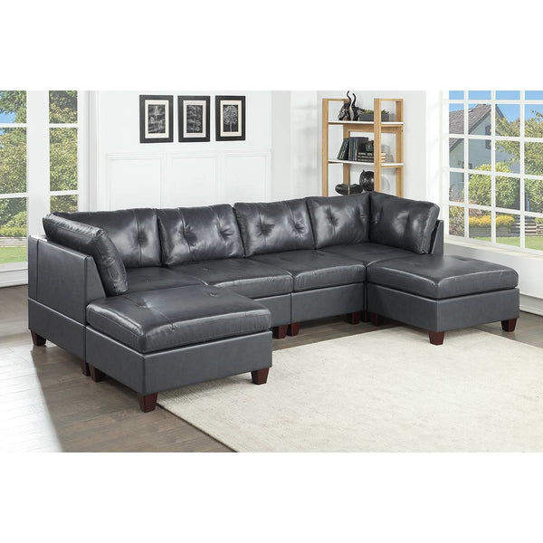 Poundex Leather 6 pc Sectional 640 IMAGE 1