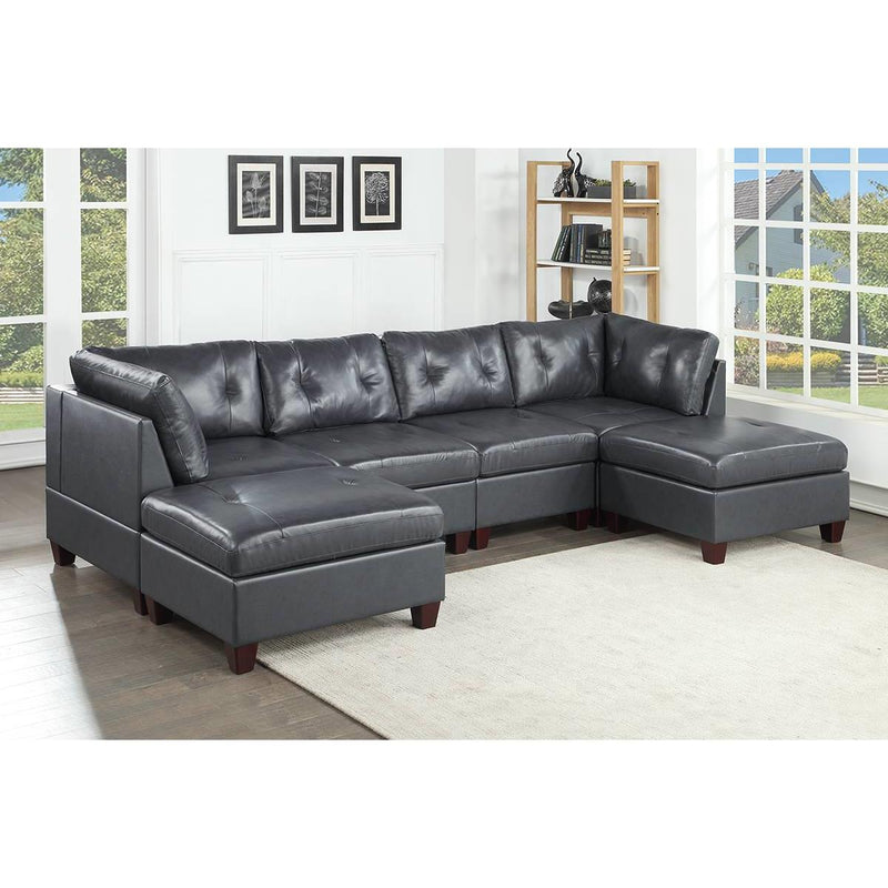 Poundex Leather 6 pc Sectional 640 IMAGE 1