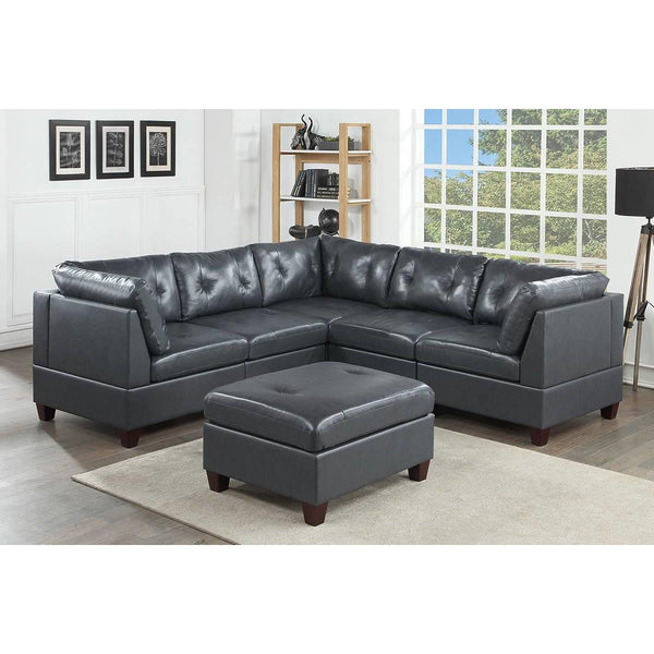 Poundex Leather 6 pc Sectional 638 IMAGE 1
