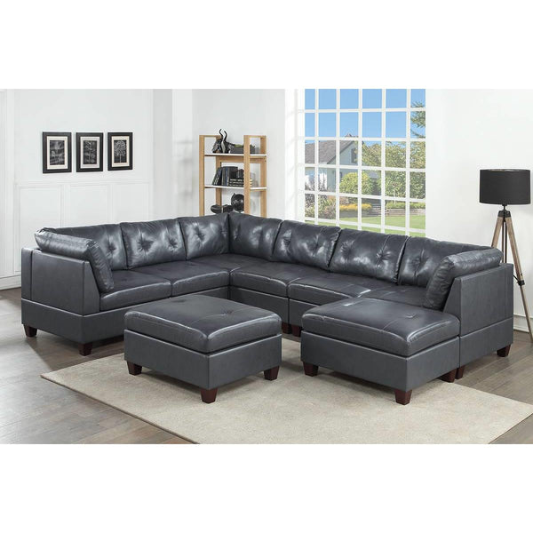 Poundex Leather 8 pc Sectional 636 IMAGE 1