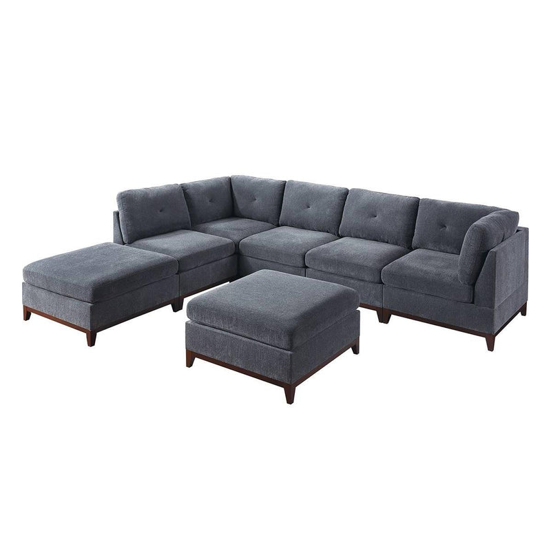 Poundex Fabric 7 pc Sectional 573 IMAGE 1