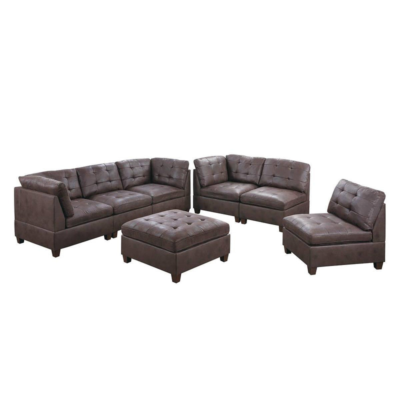 Poundex Leatherette 7 pc Sectional 559 IMAGE 1