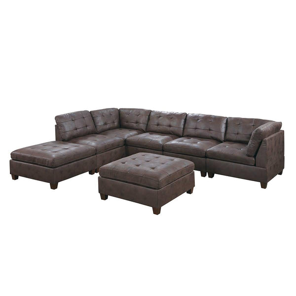 Poundex Leatherette 7 pc Sectional 558 IMAGE 1