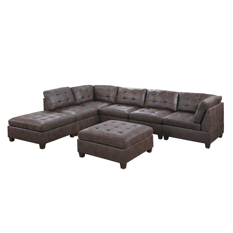 Poundex Leatherette 7 pc Sectional 558 IMAGE 1