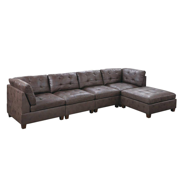 Poundex Leatherette 5 pc Sectional 556 IMAGE 1