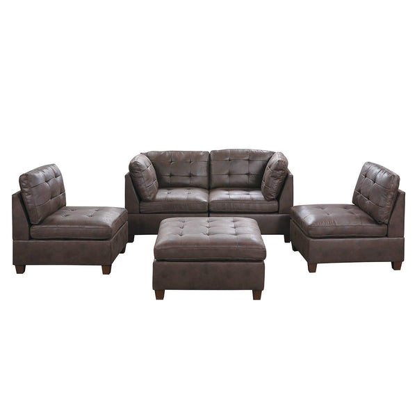 Poundex Leatherette 5 pc Sectional 555 IMAGE 1