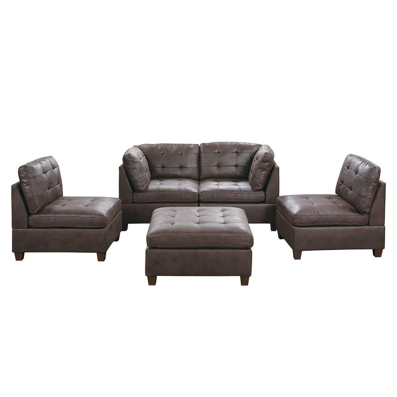 Poundex Leatherette 5 pc Sectional 555 IMAGE 1
