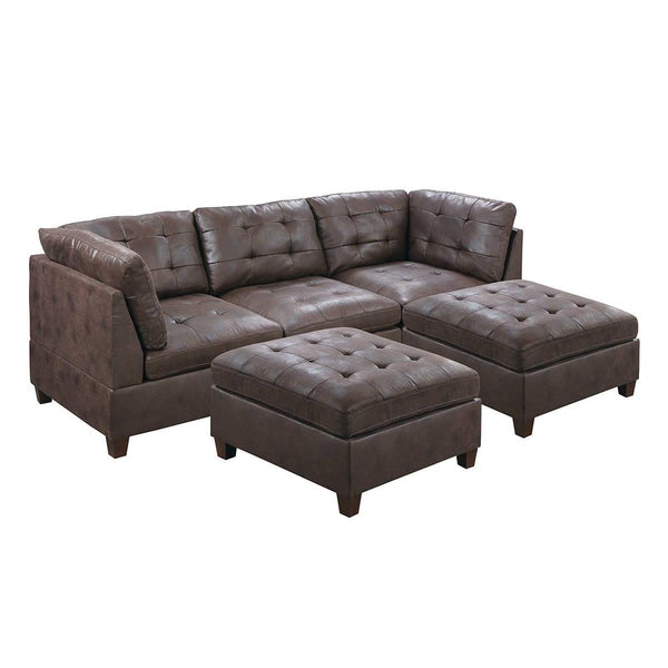 Poundex Leatherette 5 pc Sectional 554 IMAGE 1
