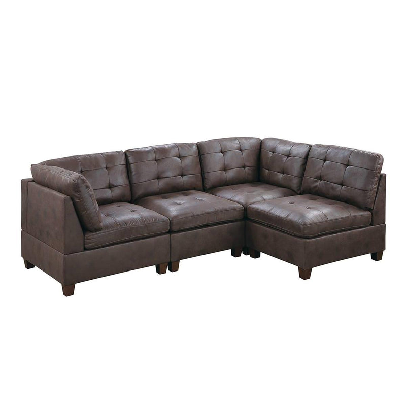 Poundex Leatherette 4 pc Sectional 553 IMAGE 1