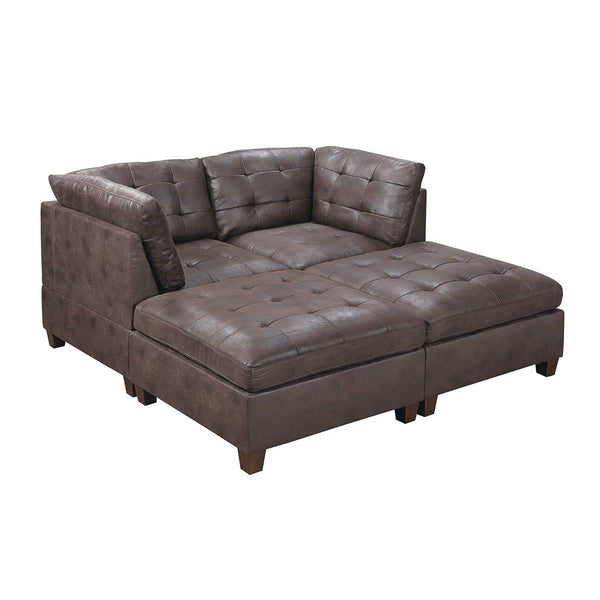 Poundex Leatherette 4 pc Sectional 552 IMAGE 1