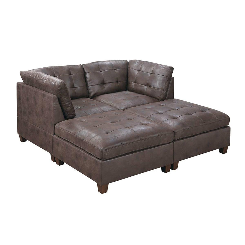 Poundex Leatherette 4 pc Sectional 552 IMAGE 1