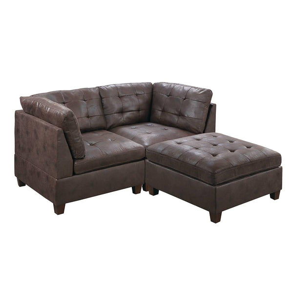 Poundex Leatherette 3 pc Sectional 551 IMAGE 1