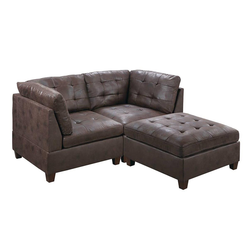 Poundex Leatherette 3 pc Sectional 551 IMAGE 1