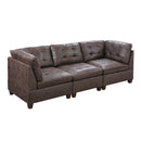 Poundex Leatherette 3 pc Sectional 550 IMAGE 1