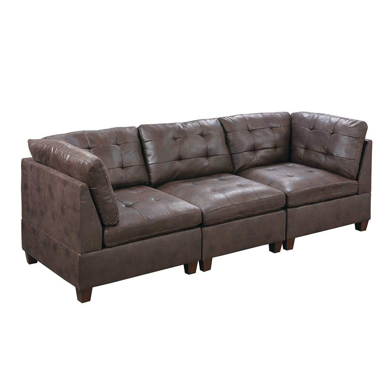 Poundex Leatherette 3 pc Sectional 550 IMAGE 1
