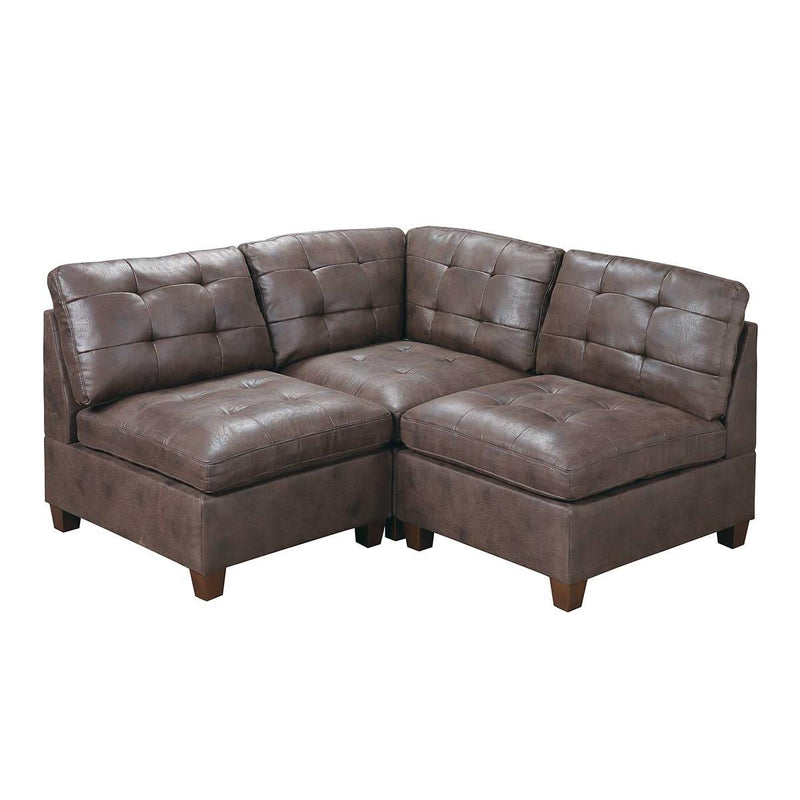 Poundex Leatherette 3 pc Sectional 549 IMAGE 1