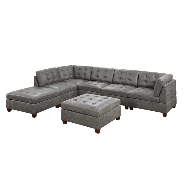 Poundex Leatherette 7 pc Sectional 543 IMAGE 1