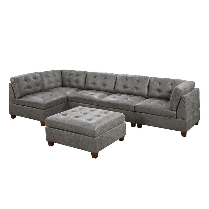 Poundex Leatherette 6 pc Sectional 542 IMAGE 1