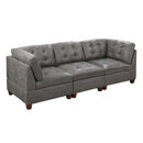 Poundex Leatherette 3 pc Sectional 535 IMAGE 1