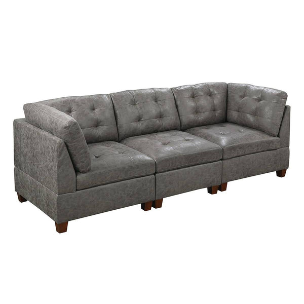 Poundex Leatherette 3 pc Sectional 535 IMAGE 1