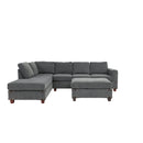 Poundex F8804 3 pc Sectional Set with Ottoman IMAGE 2