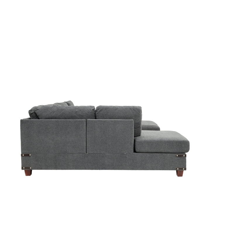 Poundex F8804 3 pc Sectional Set with Ottoman IMAGE 4