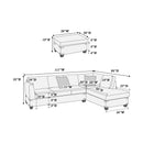 Poundex F8804 3 pc Sectional Set with Ottoman IMAGE 8