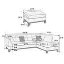 Poundex F6479 3 pc Sectional Set with Ottoman IMAGE 4