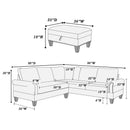 Poundex F6476 3 pc Sectional Set with Ottoman IMAGE 4