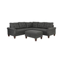 Poundex F6474 3 pc Sectional Set with Ottoman IMAGE 3