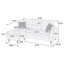 Poundex F6459 Reversible Sectional Set with 2 Accent Pillows IMAGE 4