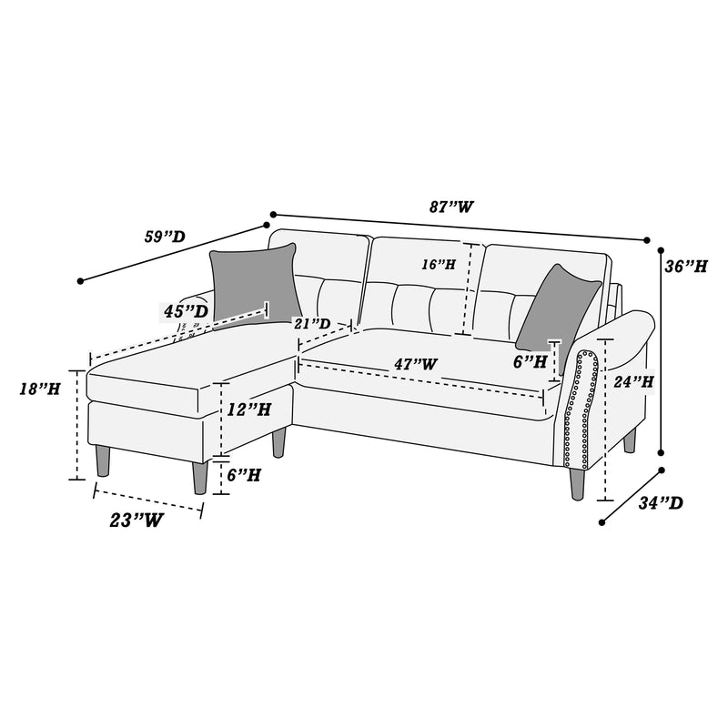 Poundex F6449 Reversible Sectional Set IMAGE 7