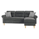 Poundex F6447 Reversible Sectional Set with 2 Accent Pillows IMAGE 2