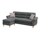 Poundex F6447 Reversible Sectional Set with 2 Accent Pillows IMAGE 4