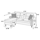 Poundex F6447 Reversible Sectional Set with 2 Accent Pillows IMAGE 7
