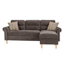 Poundex F6448 Reversible Sectional Set with 2 Accent Pillows IMAGE 2