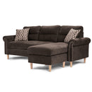 Poundex F6448 Reversible Sectional Set with 2 Accent Pillows IMAGE 3