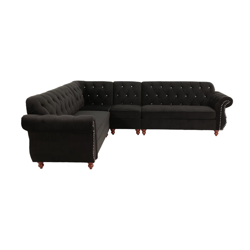 Poundex F6433 4 pc Sectional Set IMAGE 2