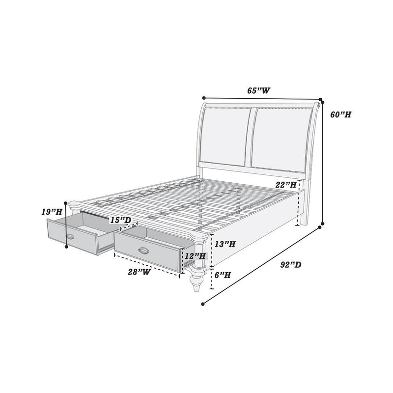 Poundex F9618Q Queen Bed IMAGE 2
