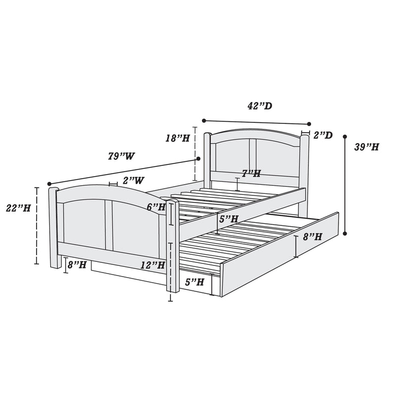 Poundex F9409 Twin Bed IMAGE 2