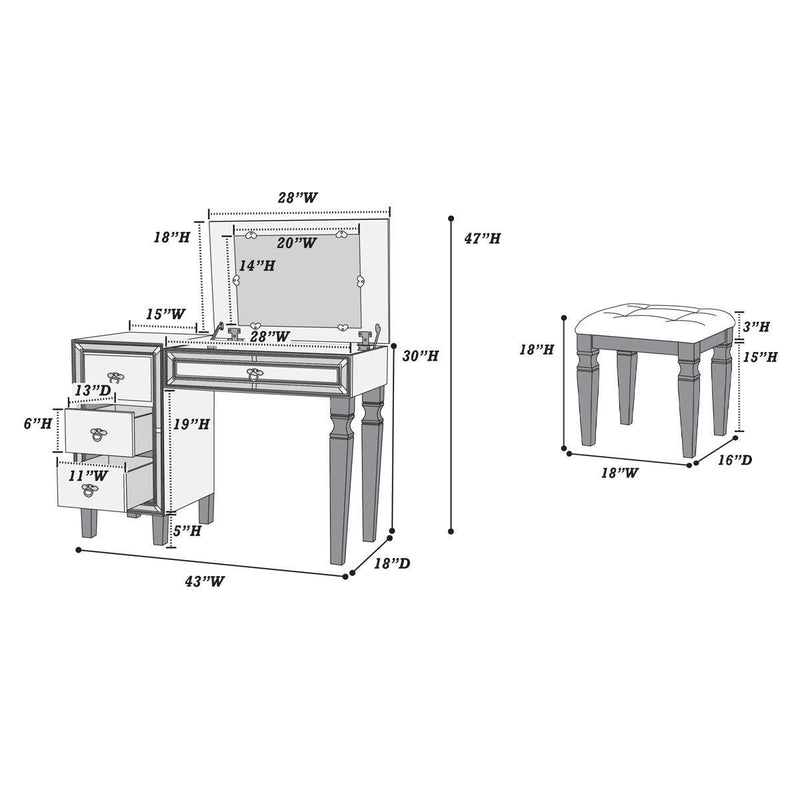 Poundex F4200 Vanity Set IMAGE 3