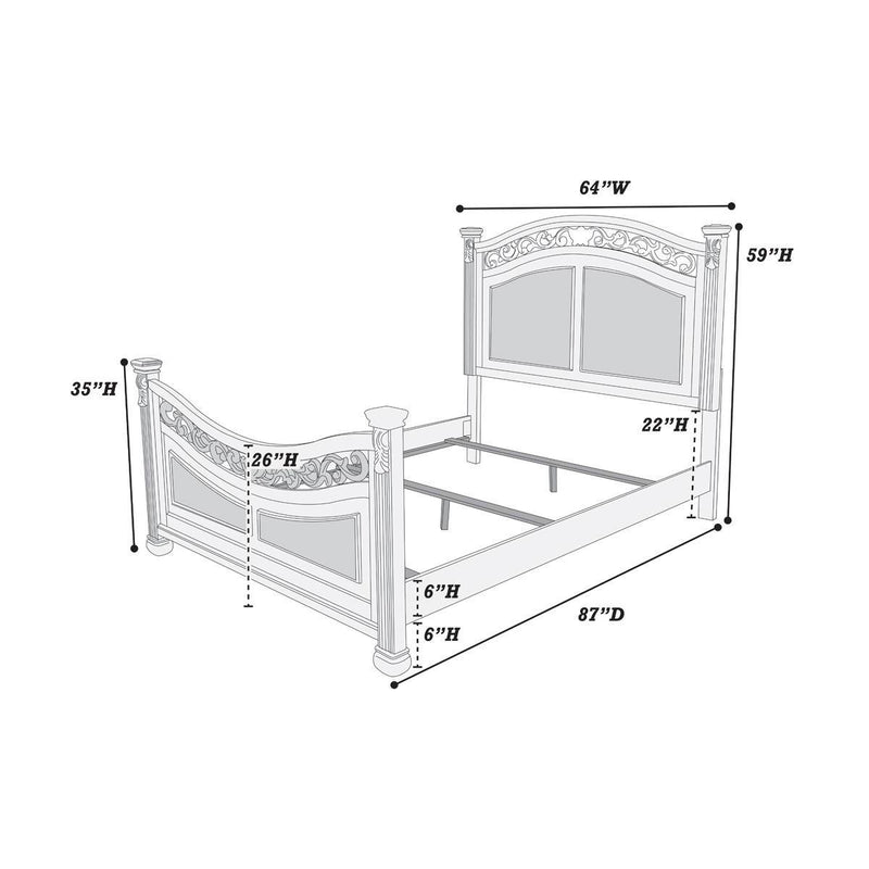 Poundex F9585Q Queen Bed IMAGE 2