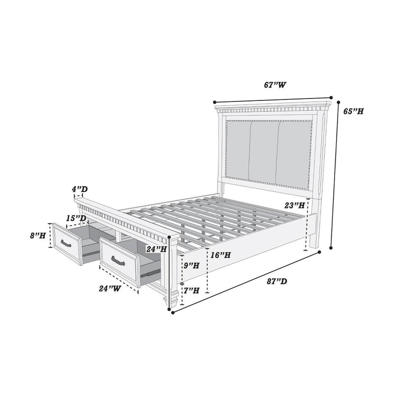 Poundex F9563Q Queen Bed IMAGE 2