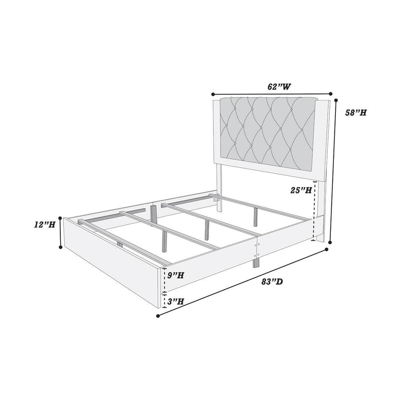Poundex F9560Q Queen Bed IMAGE 2