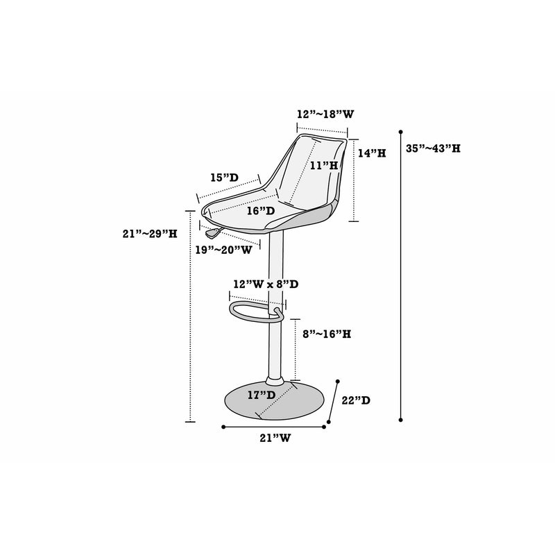 Poundex F1656 Barstool IMAGE 9
