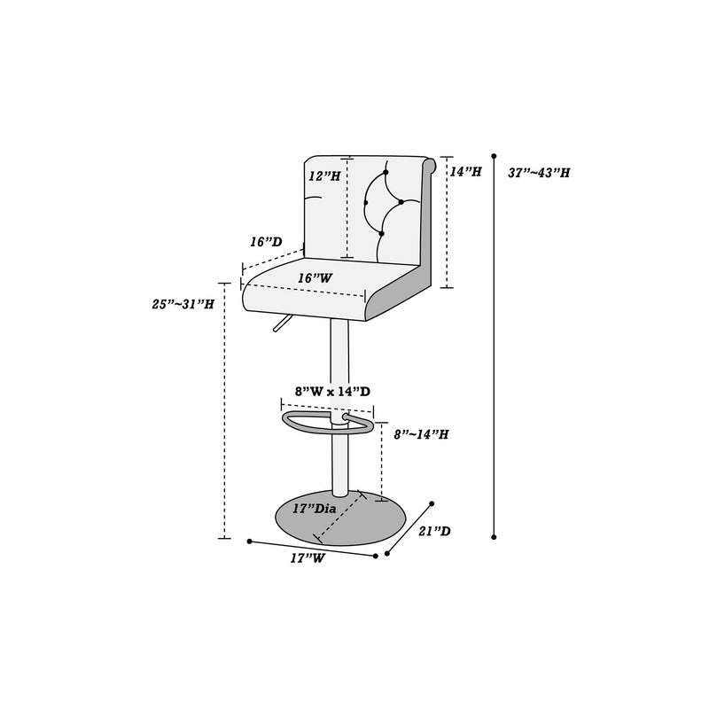 Poundex F1644 Barstool IMAGE 3