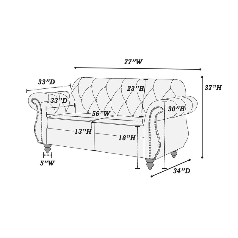 Poundex F6836 Loveseat IMAGE 5