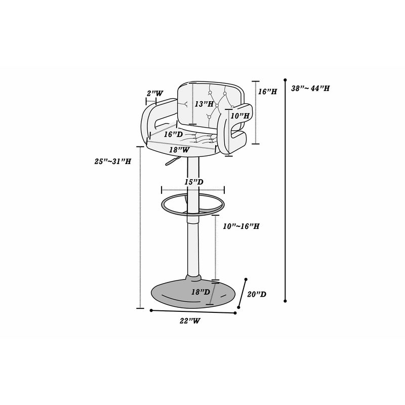 Poundex F1561 Barstool IMAGE 3