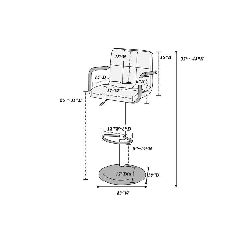 Poundex F1557 Barstool IMAGE 4