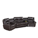 Poundex F86603 Power Reclining Theater Sectional IMAGE 2